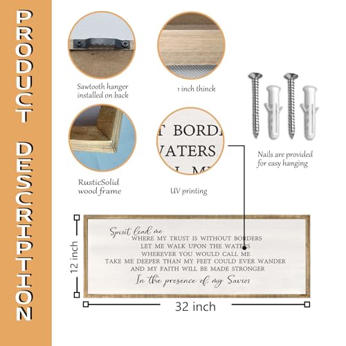 RLWangChao Spirit Lead Me Wall Art, 32×12 Inch Wood - color: Spirit Lead Me (Wood), size: 32"L x 12"W