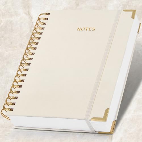 Aesthetic Thick Spiral Notebook Journal For Women in B5 - Linen Hardcover - color: Beige, size: B5
