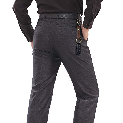 Wisdompro 2 Pcs Genuine Leather Belt Loop Keychain for Men and Women - color: Black & Brown