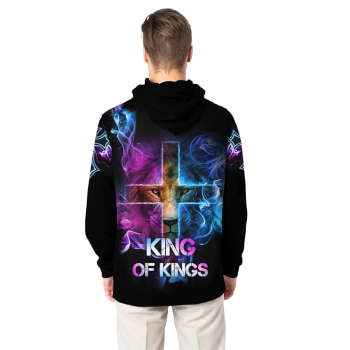 CHAOS MONKEY Mens 3D Hoodie Graphic Jesus Printed Casual Hooded Sweatshirts - color: Black Purple, size: XX-Large