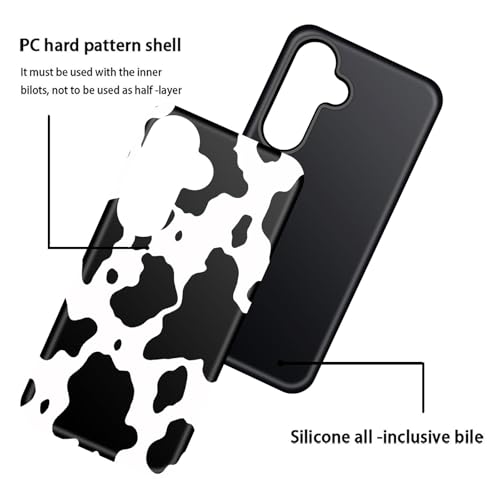 for Galaxy S25 FE Case, Heavy Duty Shockproof Protection Soft Silicone Rubber+Hard Plastic Hybrid Protective Case for Samsung Galaxy S25 FE 6.7" 2025,Cow Print - color: Cow Print, size: for Galaxy S25 FE 6.7"