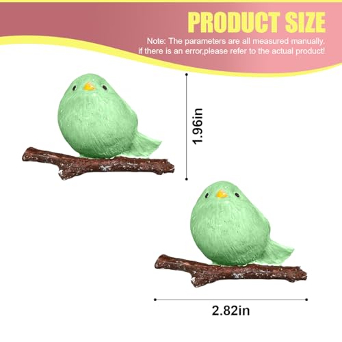 Craedli 2PCS Cute Plaster Bird Car Vent Clips Dashboard Charm (Green) - color: Green