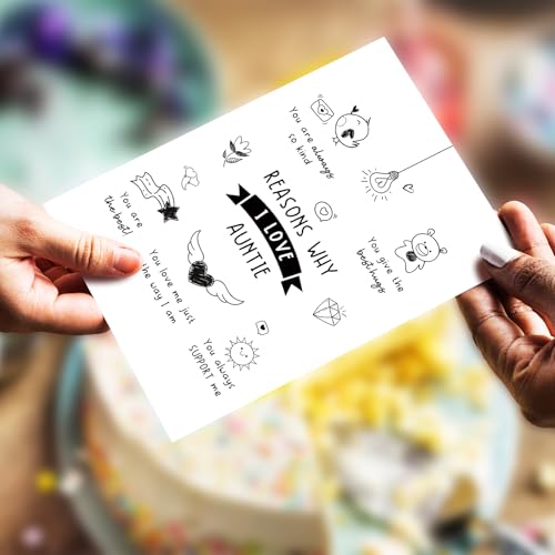 Chenive Birthday Card for Aunt Auntie, Mothers Day Card for Aunt from Niece Nephew, Christmas Cards Gifts, Appreciation Gifts from Niece Nephew, Reasons Why I Love Auntie Cards - color: Aunt Birthday
