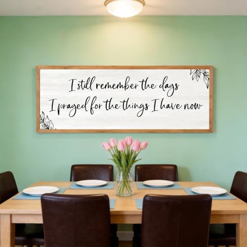 Foutcheou I Still Remember the Days I Prayed Sign Wall Art, 40"×15", Wood - color: I Still Remember the Days I Prayed Wood, size: 40"L x 15"W