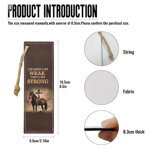Leather Bible Cover Case for Men with Leather Bookmark (Set of 1),Brown Bible Covers,Cross of Horses and Scripture,Small - color: Cross of Horses and Scripture, size: Small