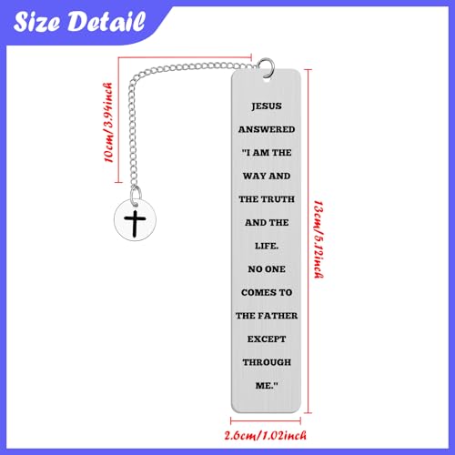 Christian Bible Verses Bookmark Inspirational Scripture Gift for Men Stainless Steel Bookmarks Faith Based Gift for Women Book Markers for Books Baptism Communion Graduation Gifts for Teens - color: Religious Gifts Bookmark - Style 3