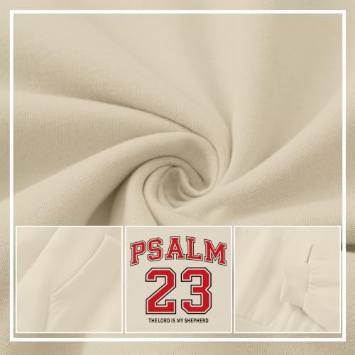 Christian Hoodies for Women Psalm 23 Sweatshirt Jesus Faith Hoodies Religious Bible Verse Graphic Hoodie Pullover - color: Apricot, size: Small