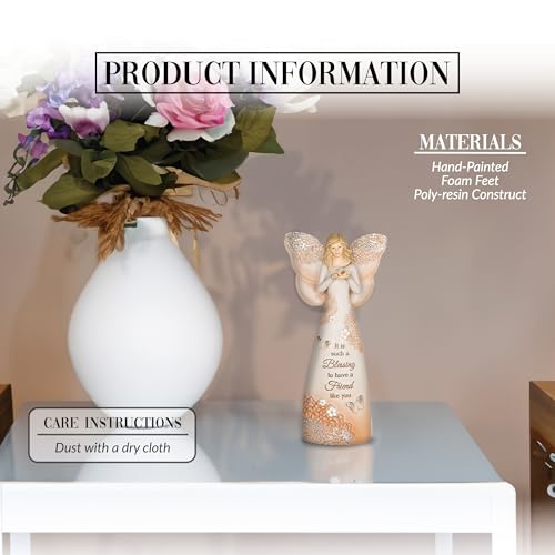 Pavilion Gift Company 19072 Friend Angel Figurine, 7-1/2-Inch,Beige/Copper