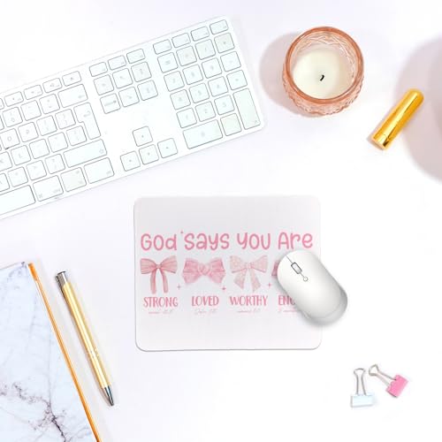 QIYUHOY Christian Bible Accessories Mouse Pad, 9.5x7.9 Inch - color: pinkbow