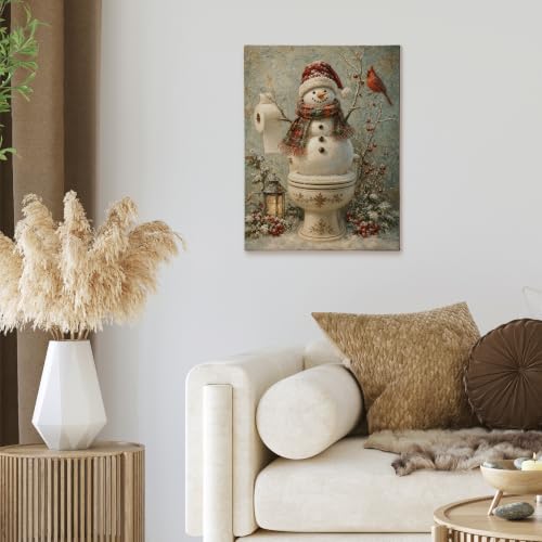 XINCEYWJ Rustic Christmas Snowman Bathroom Wall Art Decor 11x14 Inches - color: snowman-2, size: 11x14in