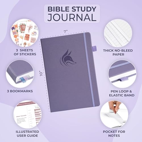 Clever Fox Bible Study Journal, Guide, Supplies for Women 7x10 Lavender - color: Lavender, size: Smaller than A4 (7" x 10")