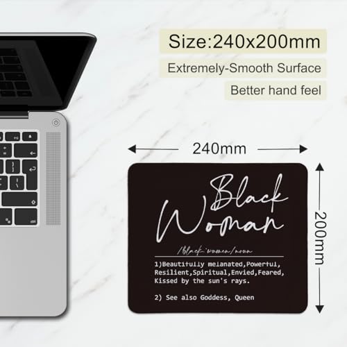 hold fizz Black Women Gifts Mouse Pad, Mouse Pad for Women Desk, Gifts for Black Women Girls, African American Gifts, Square Mouse Pad 9.5x7.9 Inch - color: Black Women