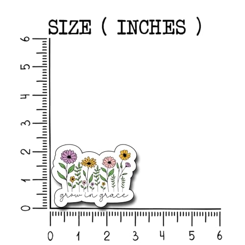 (3Pcs) Grow in Grace Sticker, Gifts Decorate Books Laptop Phone, Water Bottles Kindles Stickers, Tumbler Sticker Waterproof Vinyl Decorate Sticker 3" Inch - color: Grow in Grace