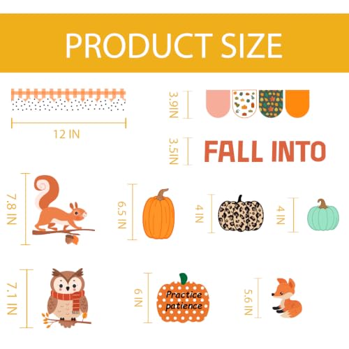 Fall Pumpkin Bulletin Board Decorations Set Healthy Habits Classroom Decor - color: Pumpkin