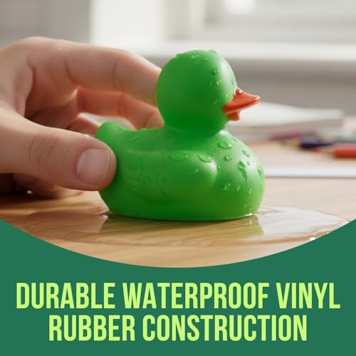 Fun Express Rubber 2" Solid Color Duckies, Green - color: Green