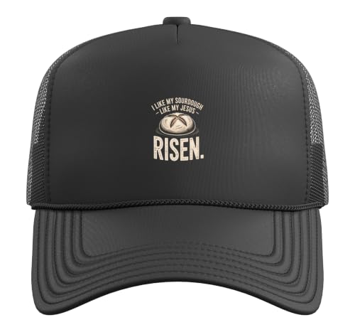 Risen Sourdough Christian Baker Amen Trucker Hat with Adjustable Mesh Back - color: Black