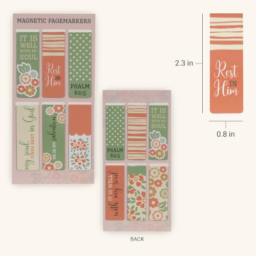 Christian Art Gifts Magnetic Scripture Bookmark/Pagemarker Set for Women - color: It is Well With My Soul