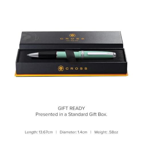 Cross Lume Seafoam Polished Chrome Rollerball Pen, Medium Point, Black Ink - color: Turquoise