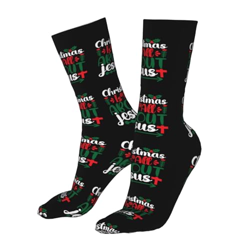Happy New Year 2024 Unisex Sports Socks - Winter Casual Dress Fashion Socks - color: Jesus is the Reason for the Christmas Season2