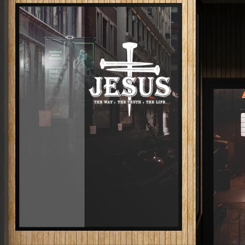 Premium Jesus The Way The Truth The Life Car Decal – Premium Christian Cross Sticker, Faith Vinyl Decal for Car, Truck, Laptop, Christian Gift (Size 9x9 inches) - size: Size 9x9 inches