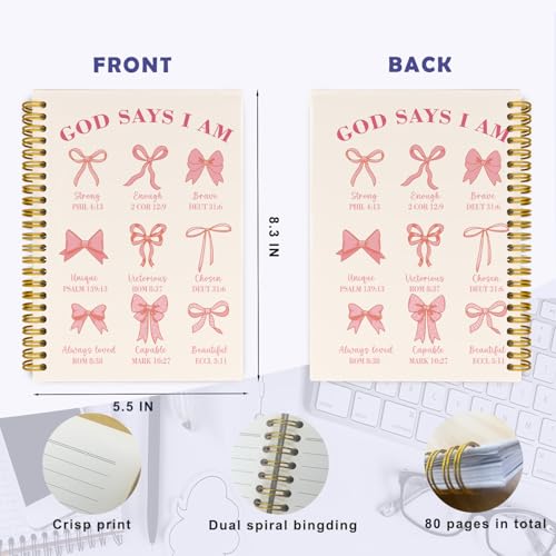 Pink Bible Journal for Women, Christian Prayer Journal for Teen Girls - color: Pink