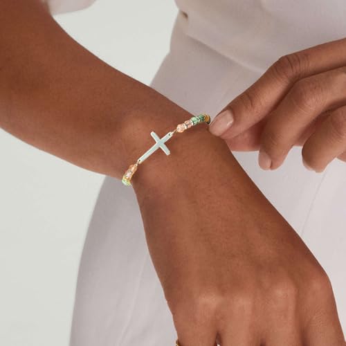 BOMAIL 9PCS Cross Beaded Bracelets for Women - color: A-Silver