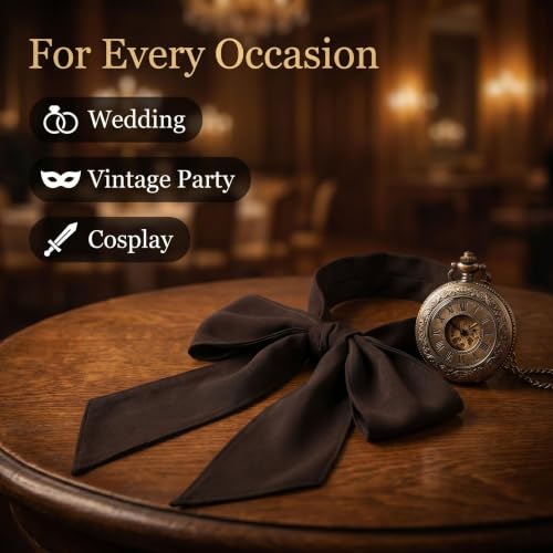 Unisex Renaissance Accessory Set with Scarf, Frilled Cravat, and Detachable Collar - color: Coffee