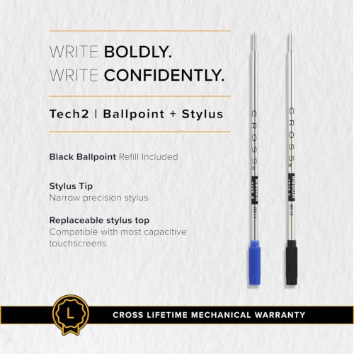 Cross Tech2 Satin Black Ballpoint Pen, Medium Point, Black Ink - color: Satin Black