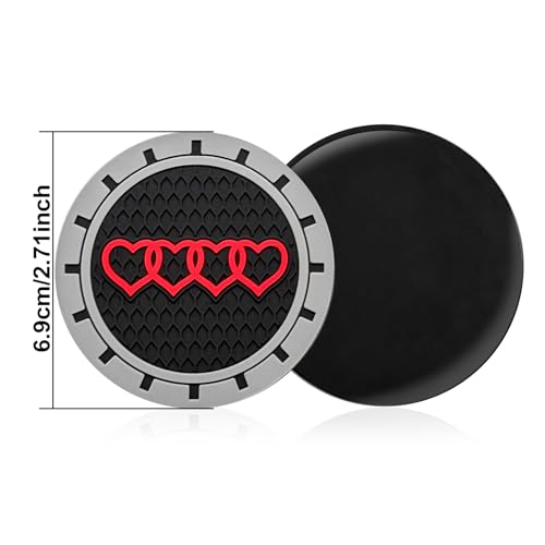 2Pack - 2.75inch Car Cup Holder Silicone Coaster fit for Audi Jeep Toyota Honda Ford Chevy GMC Dodge Subaru Cadillace Kia Hyundai Volkswagen BMW Mercedes Benz & More Interior Decorative Accessories - color: S/R
