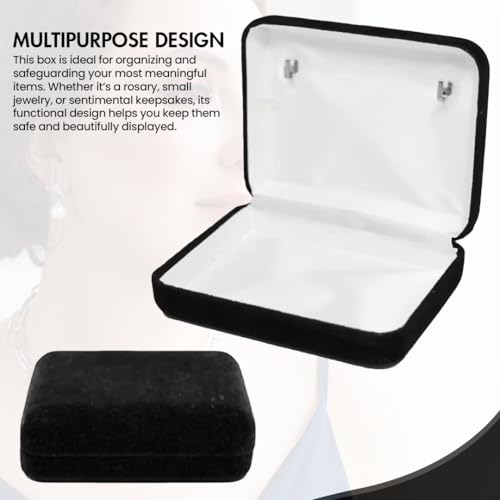 Novel Box Black Communion Keepsake Rosary Box 3.25x2.5x1 Inches - color: Black