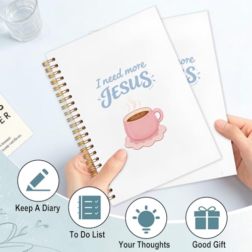 Christian Jesus Coffee Spiral Notebook 5.5x8.3 - color: White Christian Jesus Coffee