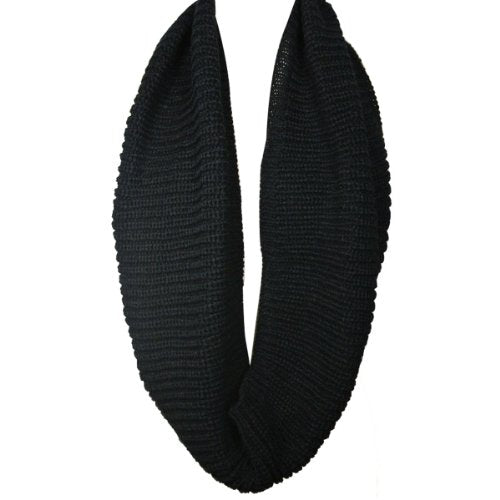 Wrapables Thick Knitted Winter Warm Infinity Scarf - color: Black