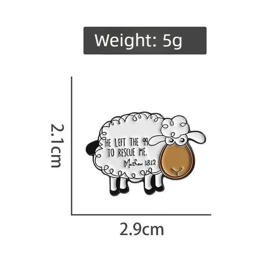 Christian Sheep Enamel Pin, Cute Lamb Lapel Pin Religious Jewelry, Jesus The Good Shepherd Badge for Backpacks, Jackets, Hats, Faith Based Gift for Men Women, White
