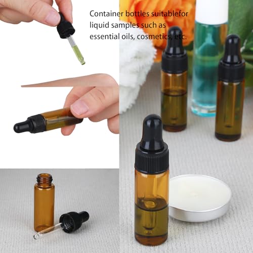 36-Piece Mini Dropper Bottle Set 5ml Small-Capacity Essential Oil Amber Dropper Empty Bottles Suitable for Cuticle Care Oils, Cosmetic Perfumes, and Liquid Travel Sample Containers - color: Amber, size: 5ML