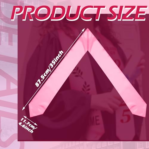 Geyoga 24 Pcs Graduation Stole Bulk Sublimation Blank 70 in - color: Pink
