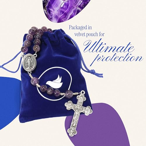 Handmade Catholic Rosary Beads - color: Purple Amethyst