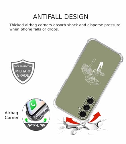 Sage Green Mushroom Case for Samsung Galaxy A17,Minimalist Aesthetic Plant Pattern,Trendy Soft Bumper TPU Case,SA17 - color: Mushroom, size: Samsung Galaxy A17