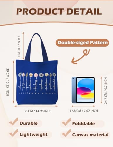 Bible Bags for Women, Christian Tote Bag, Gifts for Christian Women - color: Navy