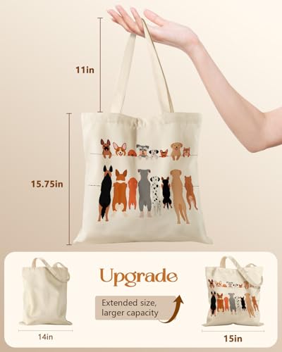 Miss Adola Canvas Tote Bag for Women with Zipper, Multi Puppies - color: Multi Puppies