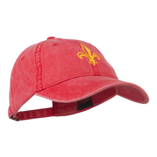 Fleur de lis Embroidered Cap - color: Red