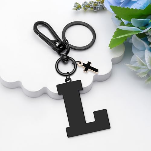 Dabihu Letter Keychain Christian Letter A-Z Alphabet Keyring for Backpack Handbag Alphabet Monogram Key Chain - color: L