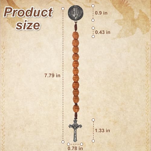 Handmade Wooden Catholic Rosaries, Wood Christian Prayer Beads Rosary, Black Rosary Beads Catholic for Men Women - color: Rosary#6