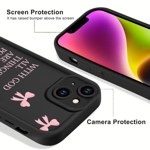 Psalm 46:5 Bible Verse Jesus Christian Bow Phone Case for iPhone 14 Case Shockproof Soft Protective for Women Men Cover Funda for iPhone 14 6.1 Inch - color: Bow