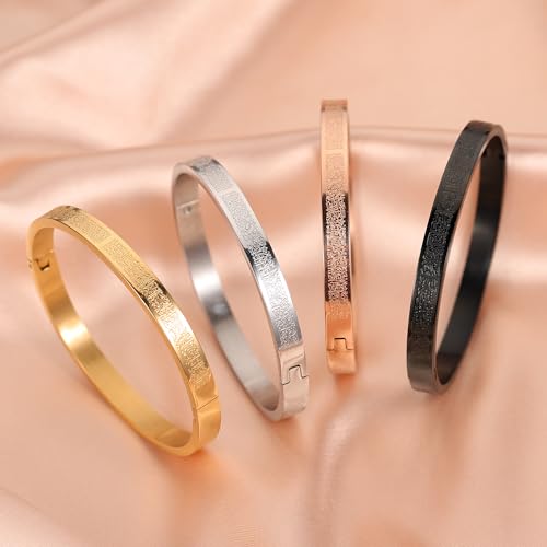AYATUL KURSI Islamic Jewelry Bracelets Stainless Steel Openable Bangles Arabic Calligraphy Islamic Faith Gifts Messager Islamic Calligraphy Muslim Men Jewelry Bracelets Gift for Women - color: 1 Steel color 1 Gold 1 Rose gold