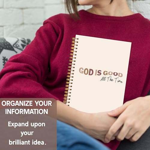 KAOWT Boho Christian Notebook Journal, God Is Good All the Time Bible Notebooks for Note Taking, Prayer Scripture Journal, Christian Gifts for Women, Hardcover Spiral Notebook 5.5x8.3in - color: notbook bible-god is good