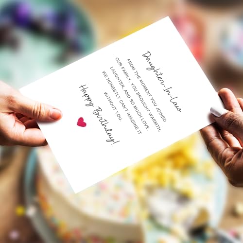 Daughter in Law Birthday Card Gift, Heartfelt Birthday Card for Daughter in Law, Daughters-in-Law Bday Gift from Father-in-Laws Mother-in-Laws - color: Daughter in Law Birthday