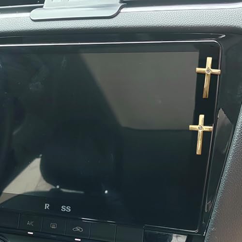 3PCS Bling Metal Cross Stickers for Cell Phone Cases , Gold Stainless Steel Women Decor Charms Accessories with Rhinestone, Pocket inspirational gifts Self Love Photo Frame Laptop Ornament (gold) - color: gold