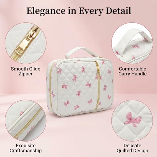 Bible Cover Set with Handle, Large Quilted Bible Bag for Women Girls, Bible Study Supplies Kit with Tabs, Pens, Sticky Notes, Study Planner & Scripture Cards, Christian Gifts for Devotional Journaling