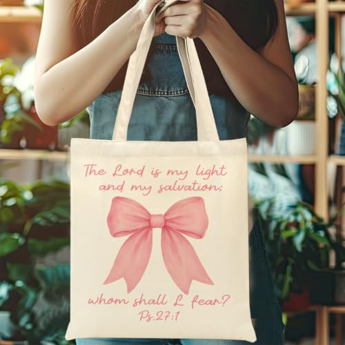 Christian Gifts for Women, Canvas Tote Bag, Faith Gifts for Women Girl Sister Inspirational Religious Gift Birthday - color: Bible Verse 916