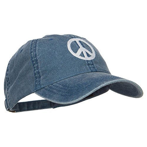 e4Hats.com Peace Symbol Embroidered Washed Cap - color: Navy
